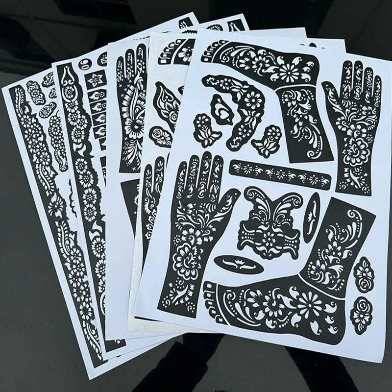 2 Pcs Reusable Temporary Tattoo Stickers for Hands and Feet, Body Art Tools, Perfect for Halloween, Music Festivals, Various Holidays