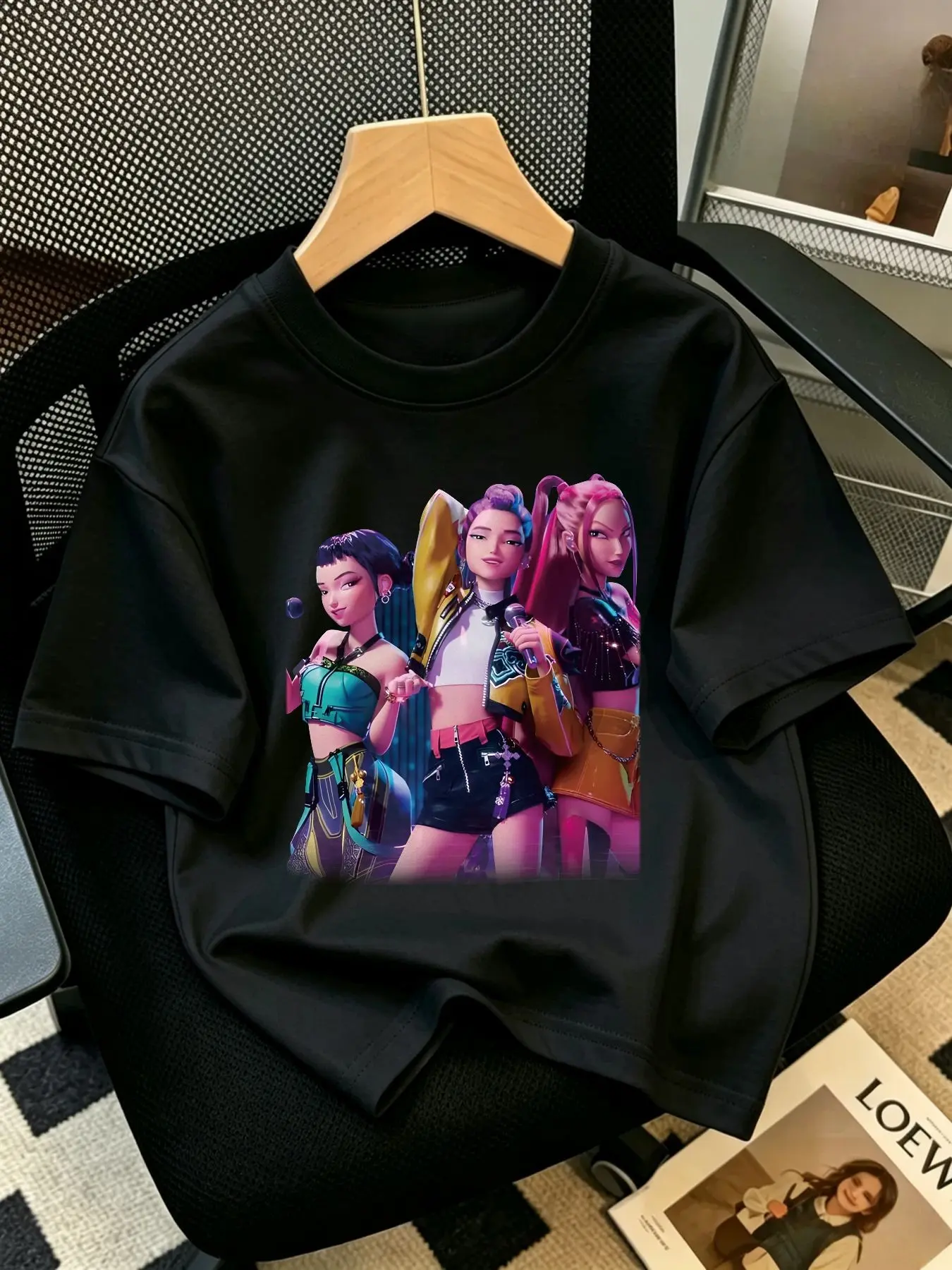 Anime Girl Characters T-Shirt, Trendy Short Sleeve, Casual Kids Clothes, Perfect for Boys, Comfortable All Seasons, Ideal Gift
