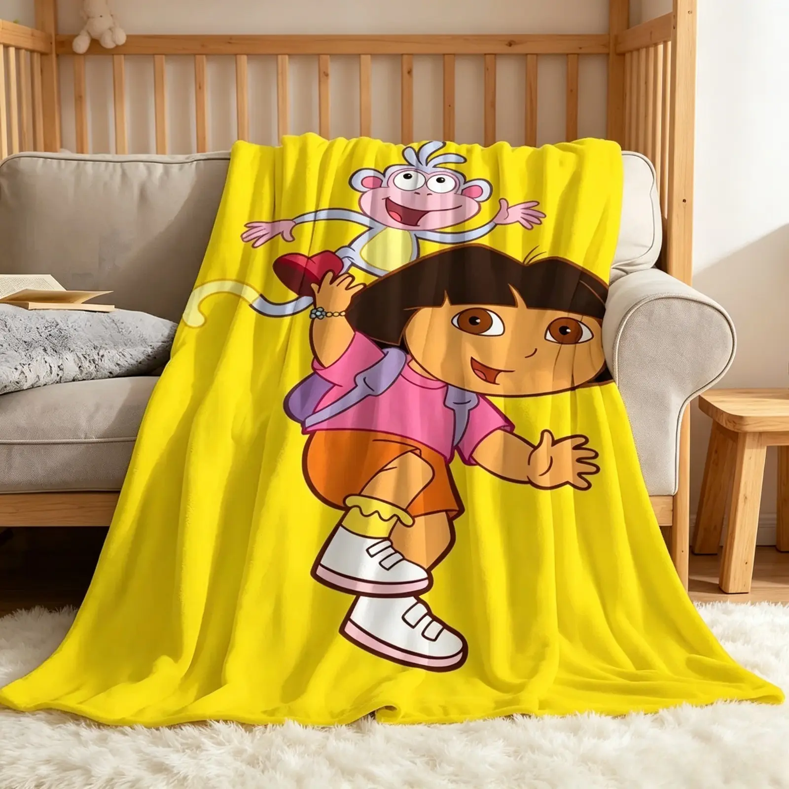 Cartoon Flannel Blanket — Made of soft coral fleece, this blanket is ultra-fluffy, comfortable, and lightweight, making it suitable for children, toddlers, and adults alike. Perfect for use on sofas and beds, in bedrooms, living rooms, and nurseries, as