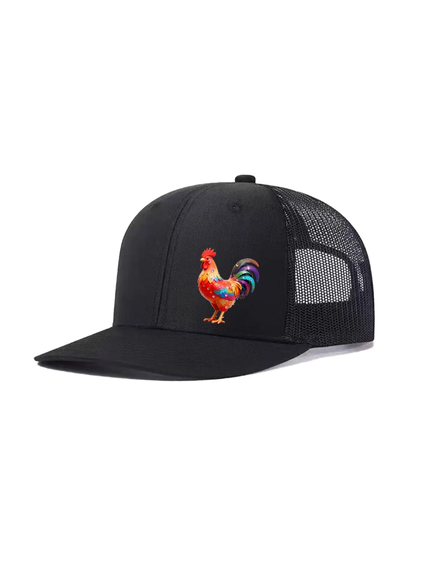 2pcs/1pc Unisex Baseball Cap Rooster Printing Hat Mesh Hats for Mens Women Richardson Slightly Curved Brim Baseball Cap Adjustable Snapback Trucker Hats Dad Hats Sports Outdoor Hats Outdoor Mesh Breathable Sun Hat Summer Outdoor Hat