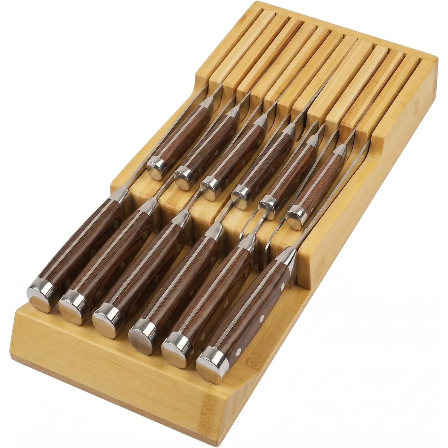 Kitchen Drawer Knife Block In-drawer Knife Holder Knife Drawer Organizer Fits 13 Knives