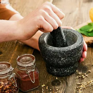 Resin mortar and pestle set, garlic spice and herb mortar and pestle set for grinding machine, mini garlic grinding tool that is easy to clean, cooking tool suppliesAB19Wild Motion