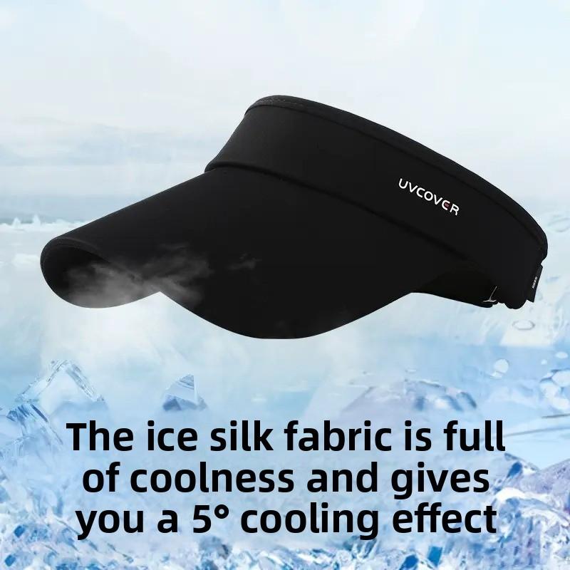 Sunscreen hat summer ice silk show face small UV protection sun hat running sports versatile empty top hat