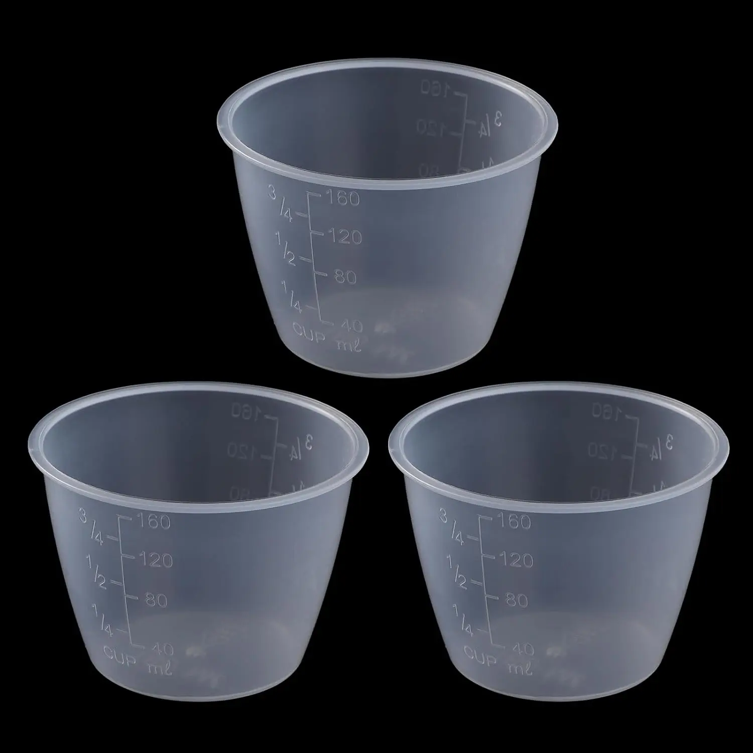 3/4Cup Measuring Cup, 3 count Plastic Transparent Rice Measuring Cup 160ml Rice-Cooker Cups Double Scale Small Laundry Measurings Rices Cups  for Cooking,   Measurings
