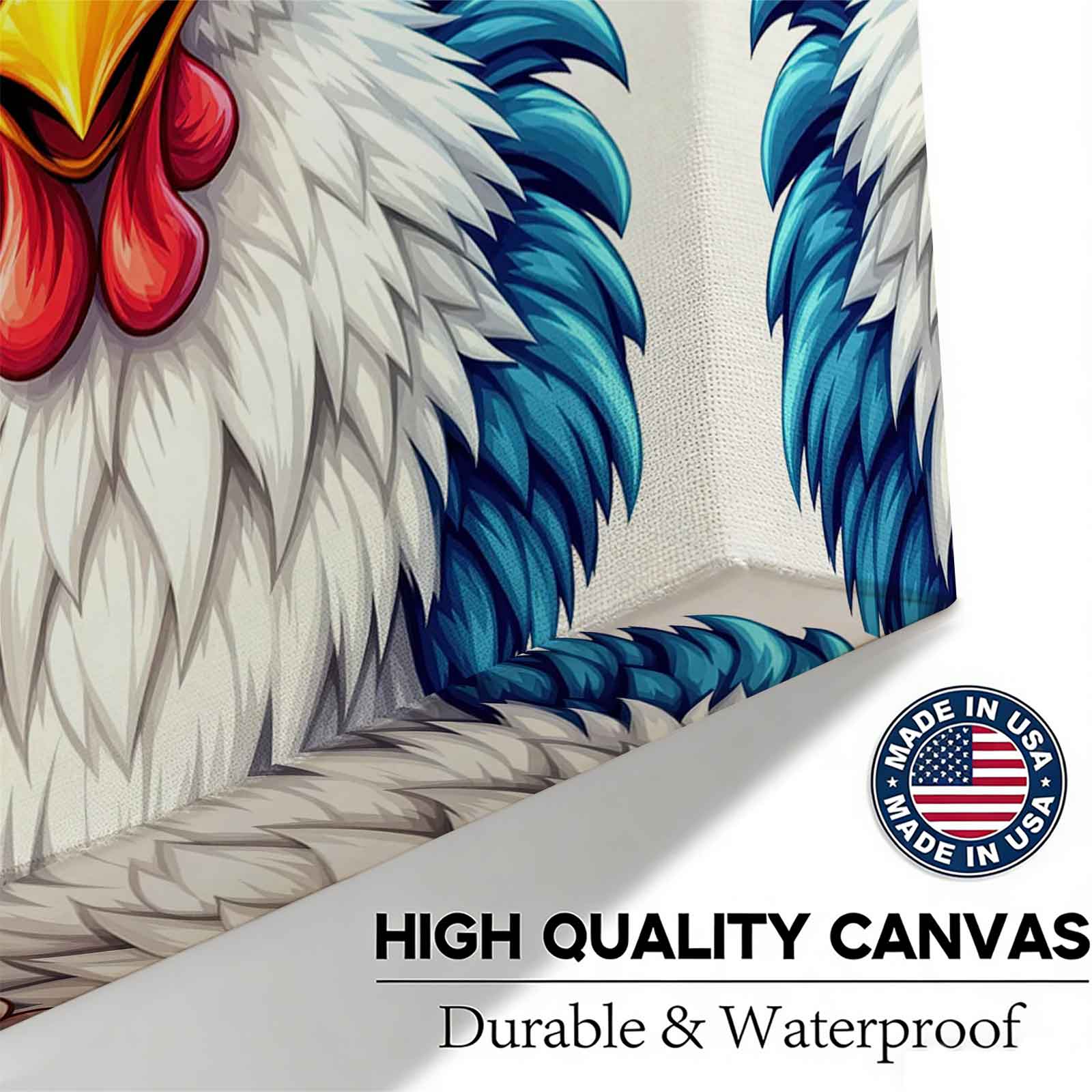 Funny Rooster Nice Cock! Canvas Wall Art, Humorous Farm Animal Print, Hilarious Rooster Thumbs Up Poster, Unique Bathroom/Man Cave Decoration Gift for Chicken Lovers