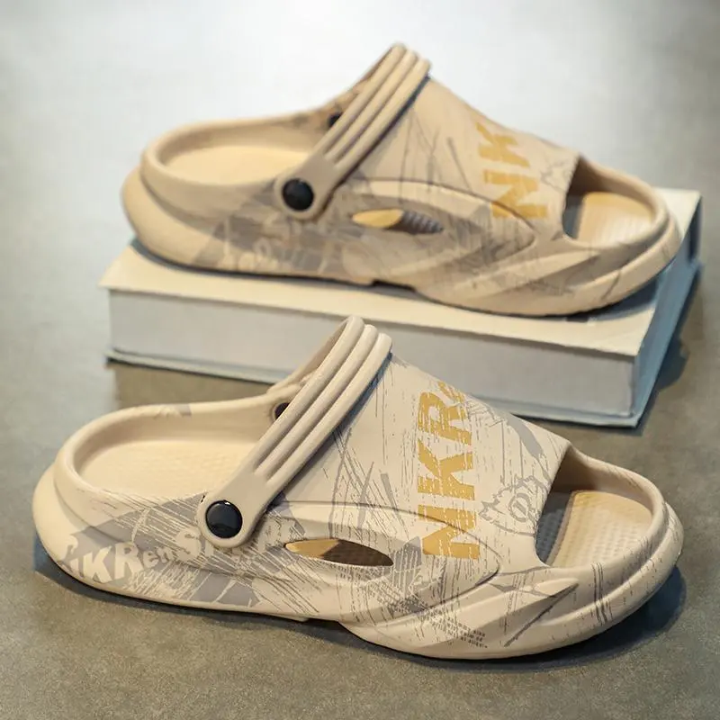 Bdhjydb Male Cow Suede Slip-On Sports Slides, Lightweight Single-Strap Sandals with Rubber EVA Sole, Synthetic Comfortable Footwear for Casual & All-Seasons Use