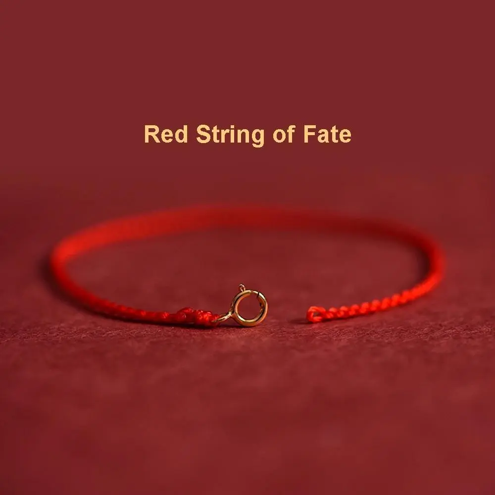 Unisex Handmade Red String Jewelry Bracelet - Beaded Handmade Jewelry, Gold-Plated Clasp, Gold Aesthetic Lucky Charms Bangle, Protection & Good Luck Symbol for Men & Women