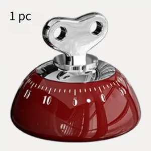 1piece set - Home - Kitchenware - Timer - Magnetic Kitchen Timer, Refrigerator Magnetic Timer Reminder, Mechanical Clockwork Magnetic Alarm Clock (60 Minute Countdown), Retro Mechanical Timer, Battery Free Magnetic, Suitable for Kitchen Cooking
