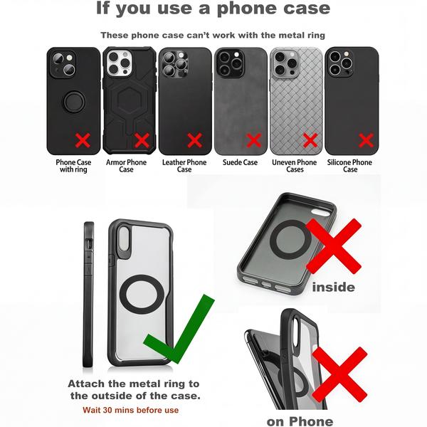 Guccqueen Universal Magnetic Car Phone Holder Strong Vacuum Suction Cup Mount for All Smartphones & Vehicles Foldable Design Works on Dashboard Gym & Bathroom Mirrors