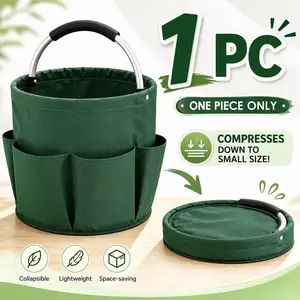 Collapsible Portable Picnic Basket, Multi-Purpose Garden Tool Basket, Outdoor Handheld Storage Tote, Lightweight Travel Toiletry Bag, Durable Gardening Organizer Bin for Hiking Camping Beach Yard, Camping Equipment