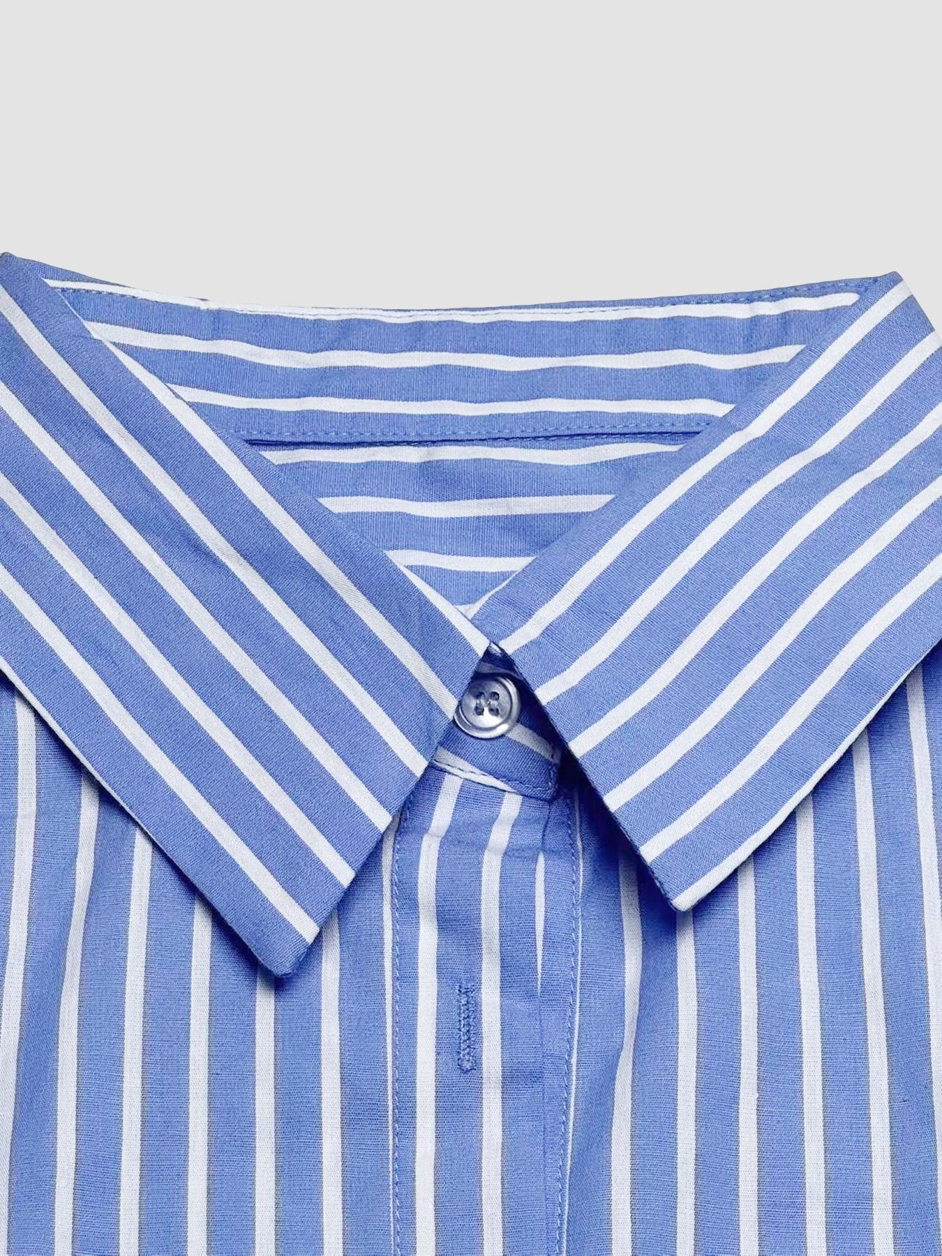 Women's Striped Long Sleeve Shirt, Fashionable Comfortable Design, Perfect for Daily Wear, Stylish Ladies' Top for Casual