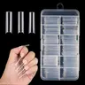 240pcs No-C-Curve Square Nail Tips, Extra-Long Clear Acrylic Half-Cover French Fake Nails, 10 Sizes for Nail Salon & DIY Nail Art, Nail Accessories, Nail Art Products
