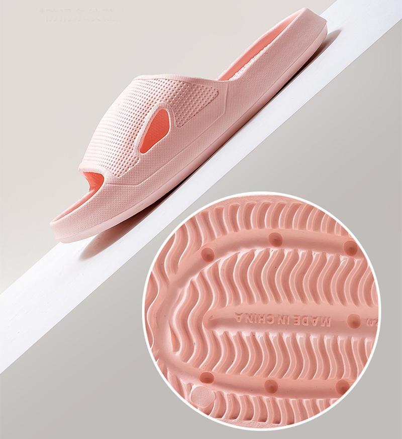 Solid Color Thick Bottom Home Slippers Summer Non-slip Floor Bathroom Slipper Women Men Couples Shoes