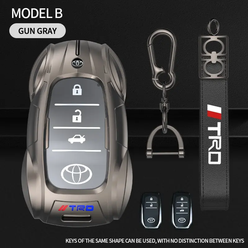 Smart Key Guard Housing,For Toyota Camry Highlander RAV4 Avalon Wildlander Bold aerodynamic racing molded zinc alloy key fob protector cubierta de control remoto Complete Wrap Defense Anti-Impact Anti-Fall funda llave
