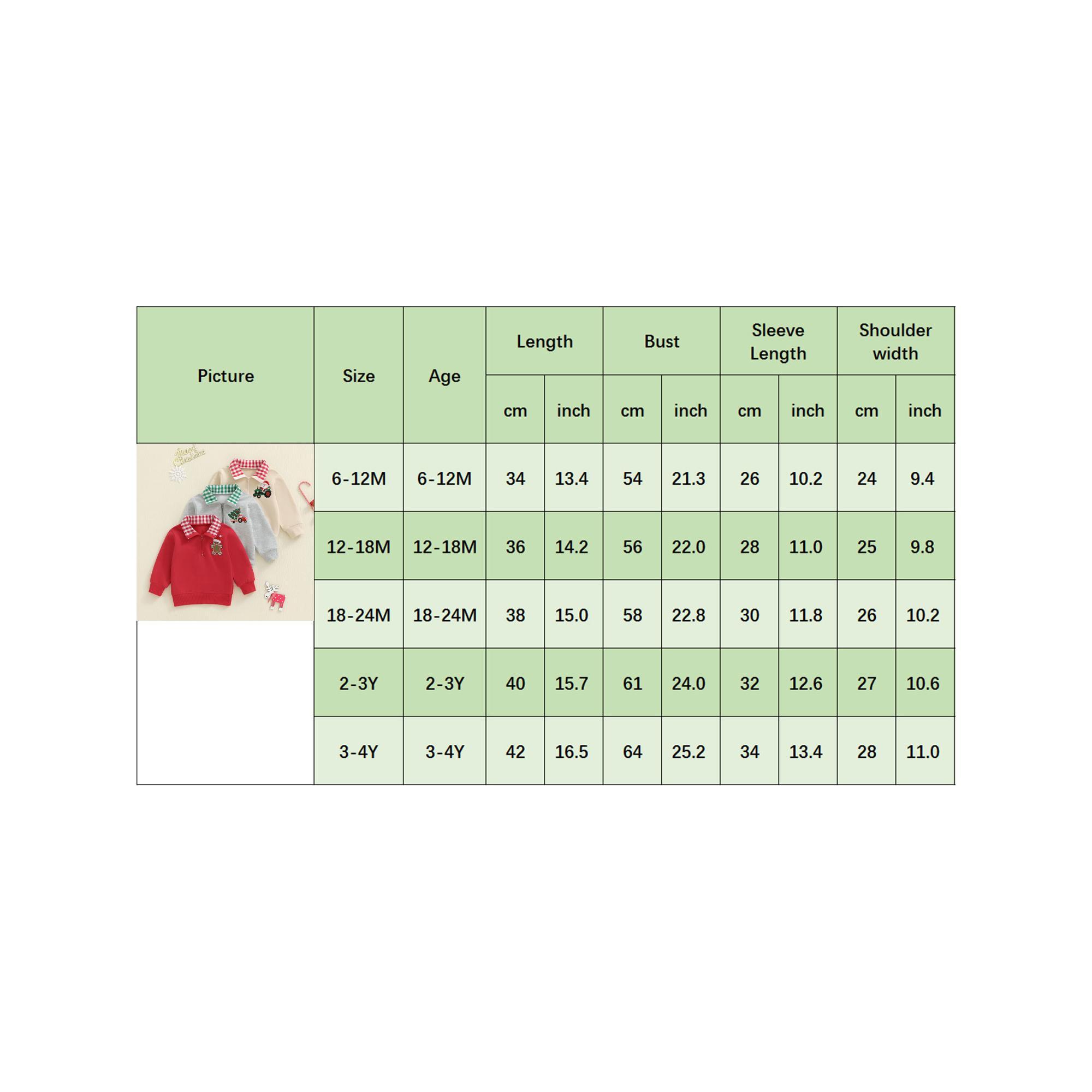 Baby Boy Christmas Sweatshirt Gingerbread Man Embroidery Long Sleeve Lapel Zip Front Pullover Tops 6M-4Y