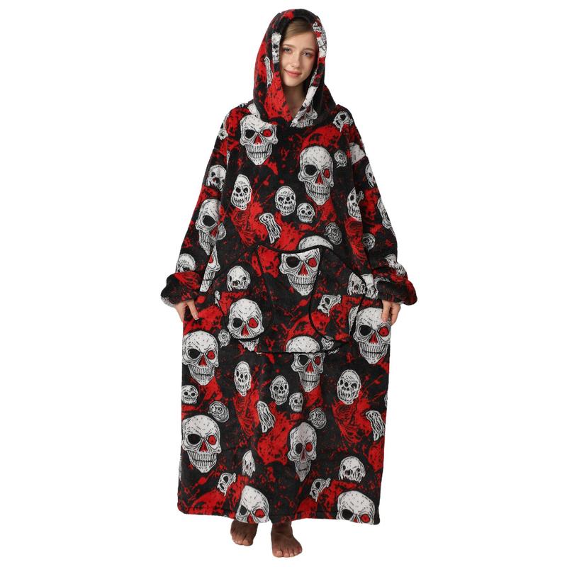 Oversized Blanket Hoodie, Fleece Cozy Blanket, Super Soft Warm Fleece Hoodie Blanket, Comfortable Hooded Blanket With Giant Front Pocket，One Size Fits All Women Men Christmas Gift  Valentine's Day gift