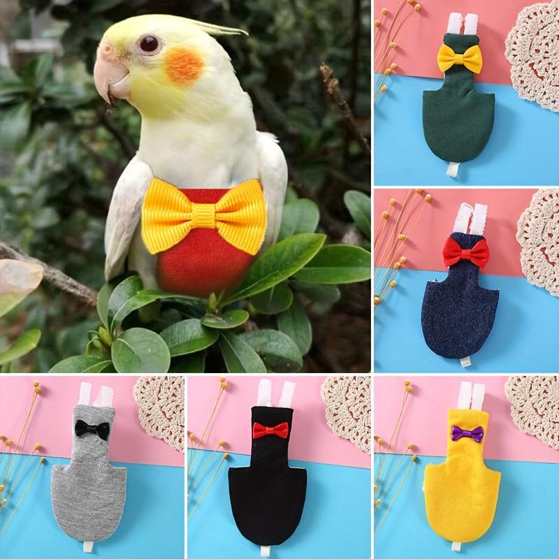 1pc Adorable Parrot Flight Suit with Bow Tie & Bunny Ears - Polyester Diaper Pouch for Medium to Large Birds, Comfortable Pet Bird Clothing, Bird Diaper Cover | Stylish Bird Clothing | Durable Pet Attire