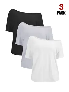 2026 Spring Summer New Arrival Women's Off Shoulder T-Shirt, Asymmetric One Shoulder Short Sleeve Loose Fit Tee, Ultra Soft Breathable Casual Top for Daily Streetwear Vacation and Weekend Outings