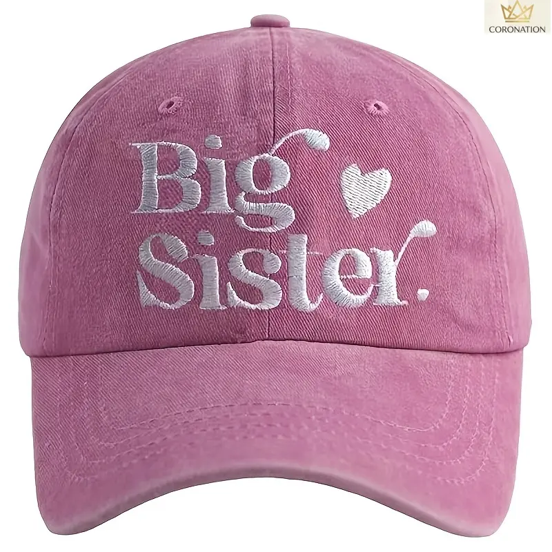 Female Vintage Cotton Baseball Cap with Heart Embroidery, Adjustable Lightweight Hat for All Seasons Outdoor Wear, Heart Emblem, Hats For Women