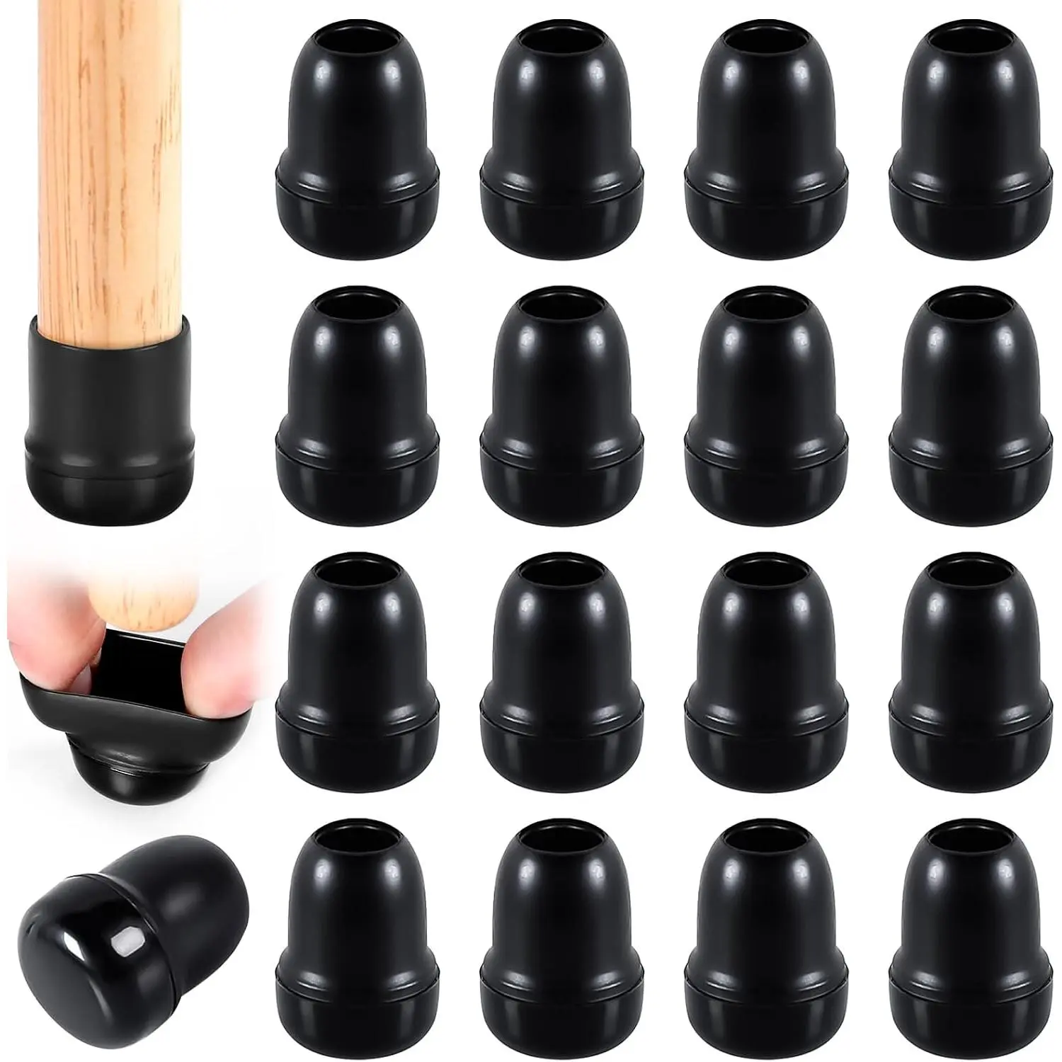 Chair Sliders for Carpet, 16 count Furniture Sliders for Carpeted Floors & Hardwood Floors, Round Chair Glide Pads for  and Easily Moving Furniture, Protect Floor(Black, Fit 0.55"-0.7")
