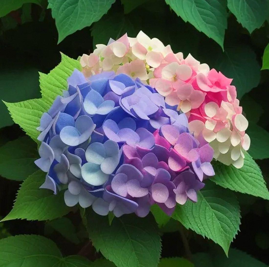 Garden Plants Seeds Large Hydrangea Seeds 50Pcs Mixed Colour  Flowers Multi-ColorFour-Season Blossoms Outdoor Garden Dwarf