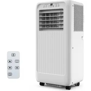 10000 BTU 3-in-1 Quiet Portable Air Conditioner, Remote Timer Install Kit Fits 450 Sq.Ft Apartment Dorm Bedroom