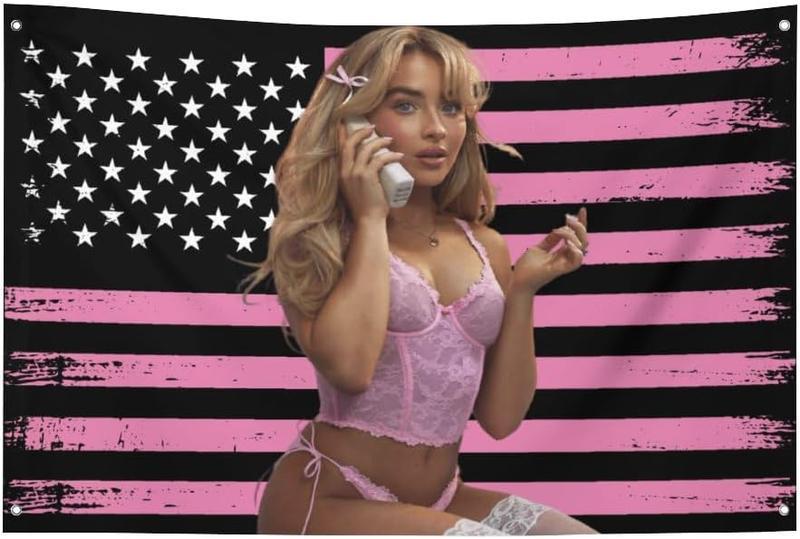 Pink Sabrina American Flag Carpenter ,Personalize Flags,for Bedroom,Funny Tapestry Poster For Decorate Clubs Tailgates Yard University Dormitories Living Room Decorative Light Decoration Velvet Design Peach Wall Pink Sabrina American Flag Carpenter ,Personalize Flags,for Bedroom,Funny Tapestry Poster For Decorate Clubs Tailgates Yard University Dormitories Living Room Decorative Light Decoration Velvet Design Peach Wall