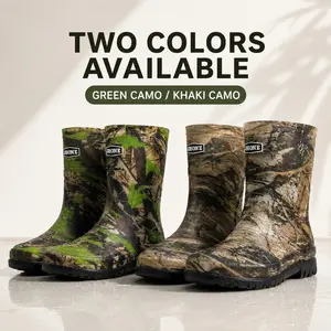 Adult Mid-Calf Camouflage Rain Boots, Waterproof Anti-Slip, Outdoor Fishing Gardening Rain Gear, Perfect for Wet Weather Activities