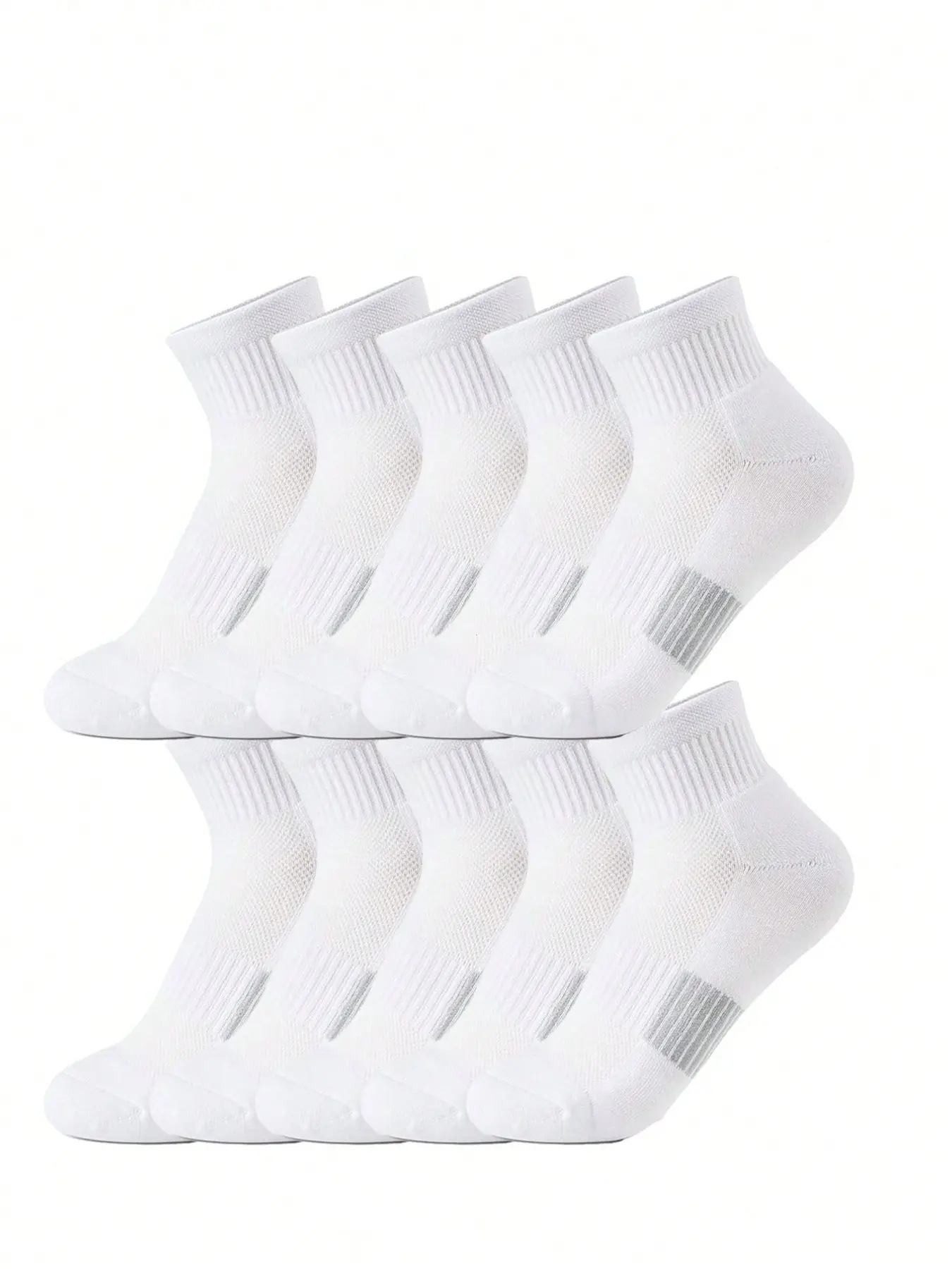 Men's Crew Socks, Minimalist Design, Comfortable Breathable Mesh, Anti-Slip Striped Ankle Socks, All-Season Casual Wear, Non Slip Socks