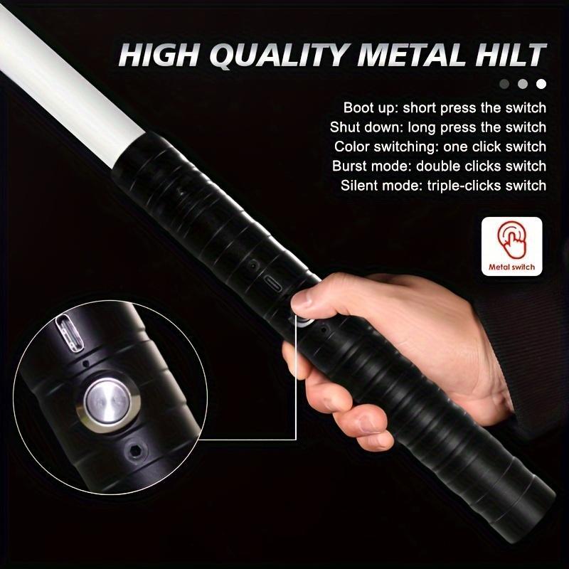 Dueling Lightsaber, 1 Count Rechargeable RGB 15 Color Variable Light Saber with Sound, Aluminum Alloy Hilt Light Saber, Ideal for Parties, Gifts