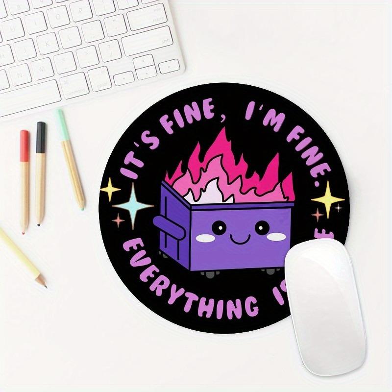 Cute Cartoon Fire Pattern Mouse Pad, Multipurpose Round Anti-slip Mouse Mat, 1 Count Non-slip Rubber Base Mouse Pad for Office Home Work Game, Office Supplies