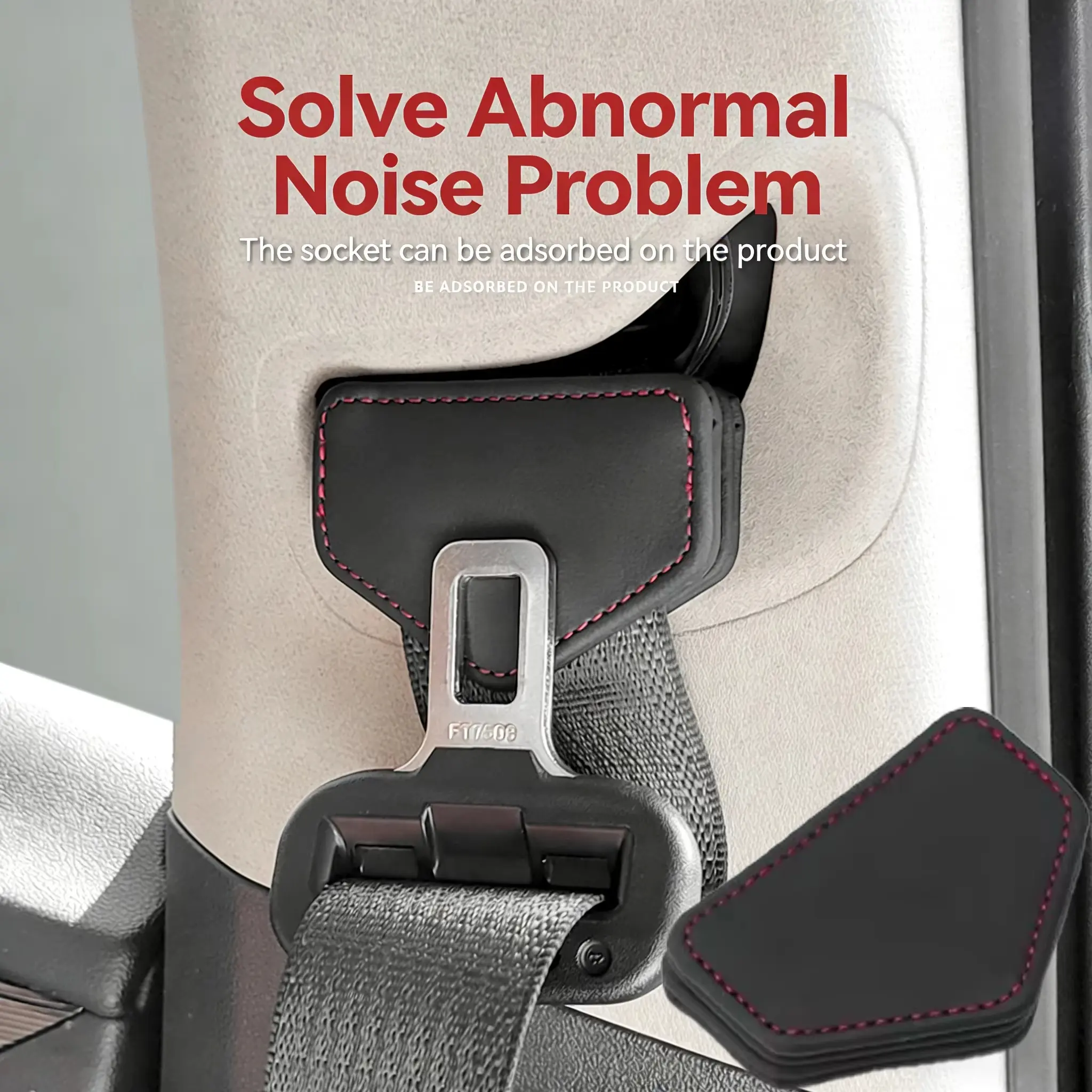 Car Seat Belt Limiter Car Seat Belt Stop Magnetic Clips Seatbelt Adjuster Auto PU Seat Belt Stopper Buckle Clips Car Seat Belt Magnetic Design Car Decoration