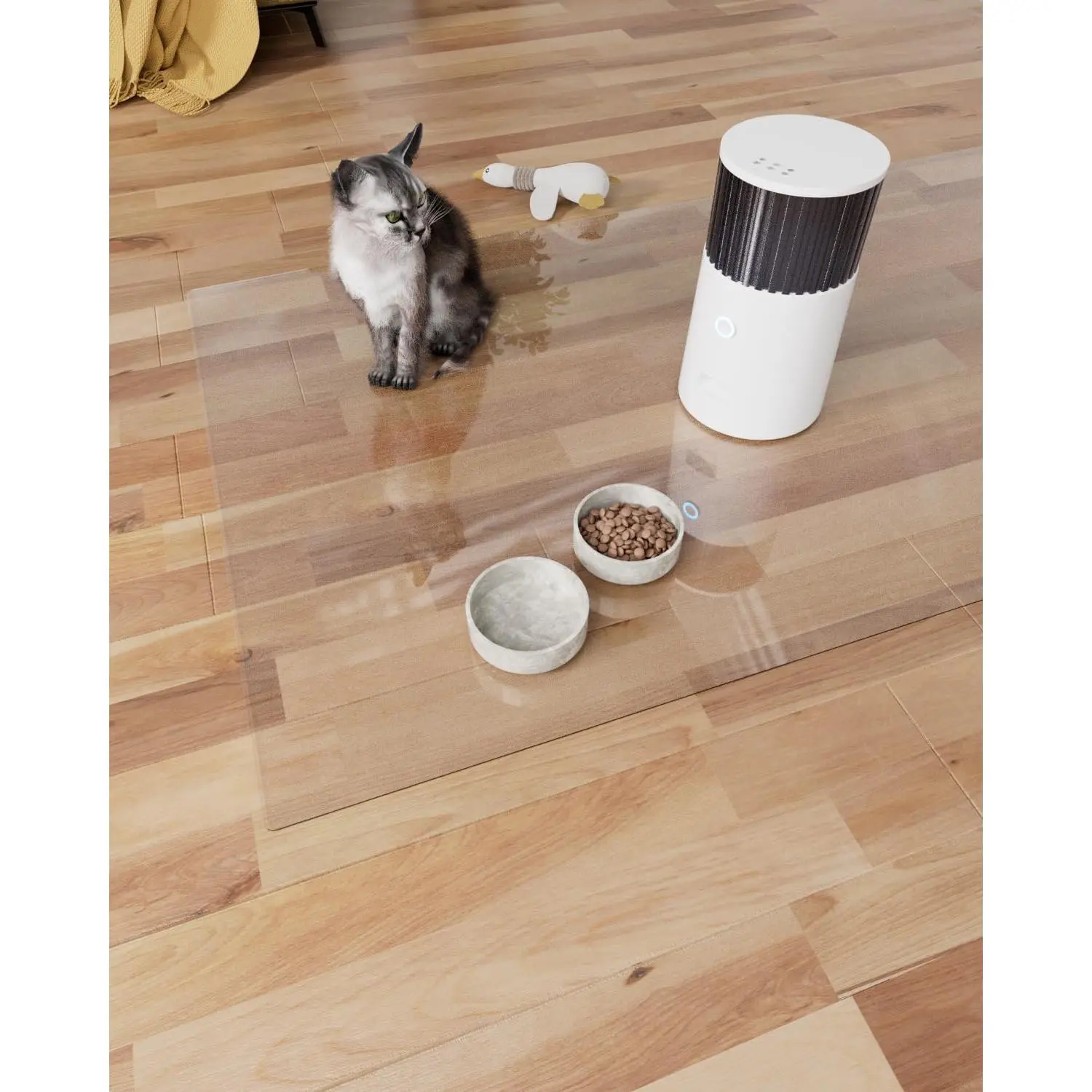 【16 Anti-Slip Stickers Included】2'×3' Clear Plastic Floor Runner,  Clear Carpet Runner, Wipeable Vinyl Runners, Non Slip Floor Runners for Dogs, Easy Clean Rug Protector Mat for High Traffic
