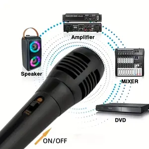 Professional wired dynamic microphone with 6.35mm cable, suitable for karaoke recording: instruments and speakers