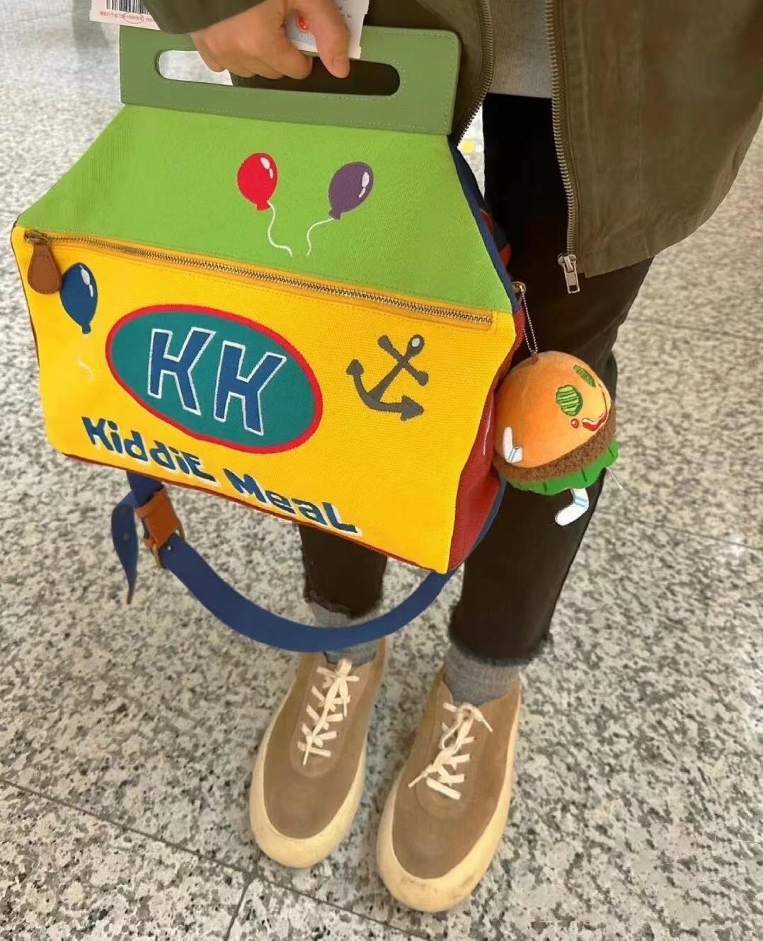 Y2K Cartoon Shoulder Bag Anime Underarm Funny Crossbody Tote Bag Cute Canvas Messenger Zip Handbag Kawaii Travel Bag Storage Bag