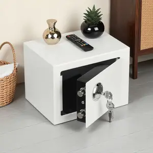 Steel Safe (with 3 keys) - Tenant compatible key password safe, suitable for home, office, and hotel use - Portable cash document safe, lease agreement asset