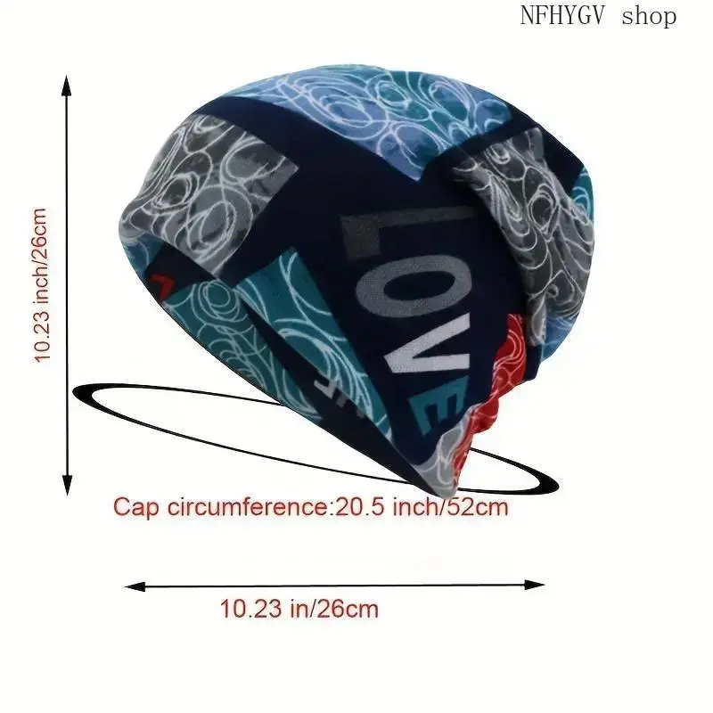 Lightweight Breathable Y2K Headwrap With Love Abstract Graphic Print, Multifunctional Unisex Headwear For Men And Women, Trendy Accessory For Street Style, Casual Hangouts And Daily Errands