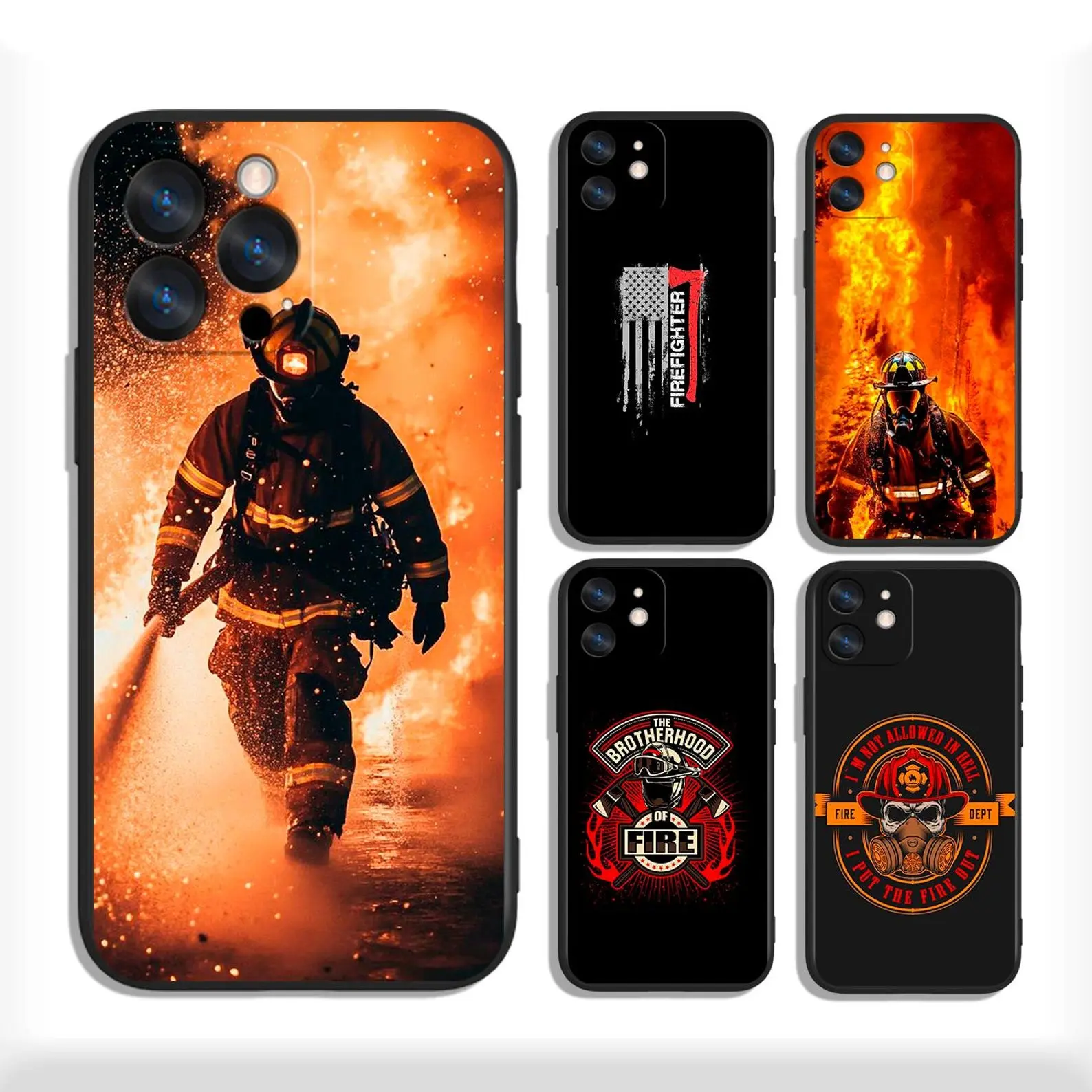 "Firefighter's Glory" series protective cases, compatible with the iPhone 11–17 Pro Max/Plus series and Samsung Galaxy S23–S25 series.