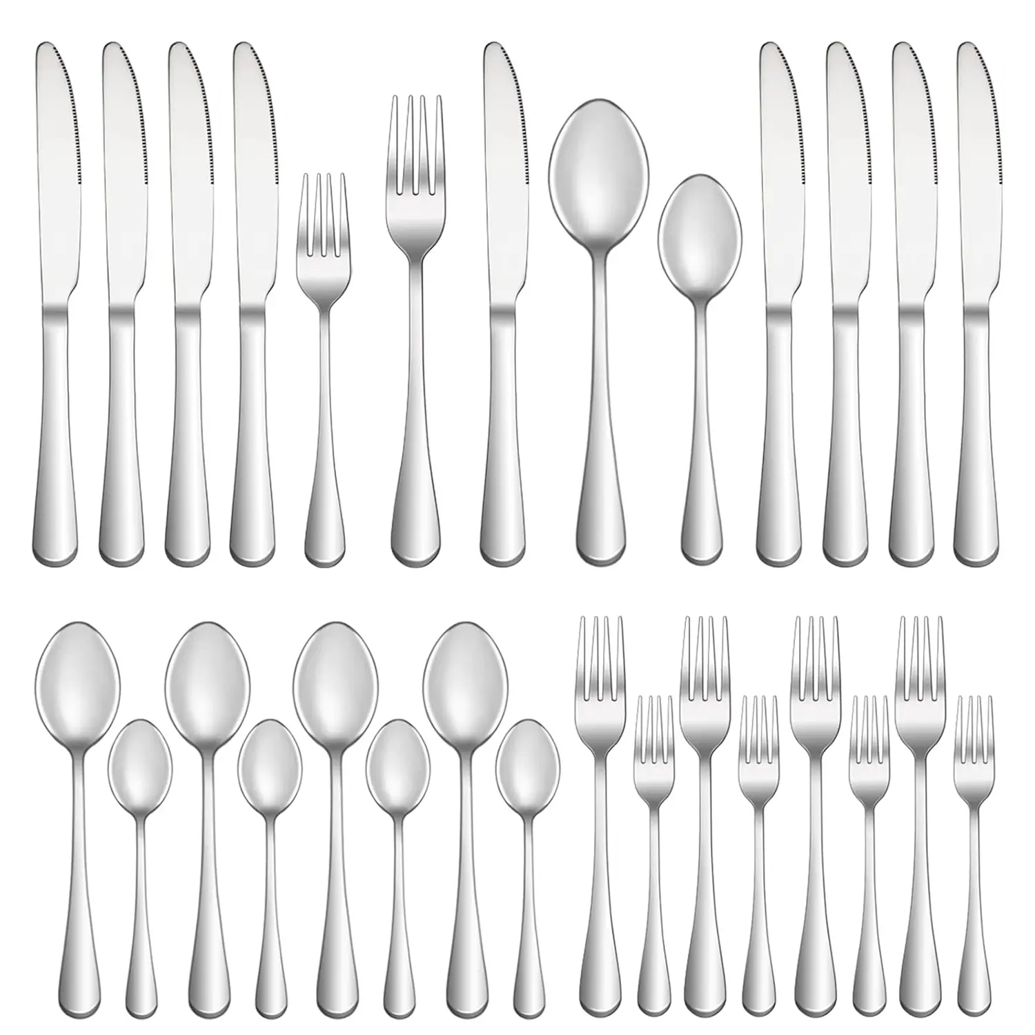 20 Piece Silverware Set Service for 4,Premium Stainless Steel Flatware Set,Mirror Polished Cutlery Utensil Set,Durable Home Kitchen Eating Tableware Set,Include Fork Knife Spoon Set,Stylish Tableware Set,Dishwasher Safe