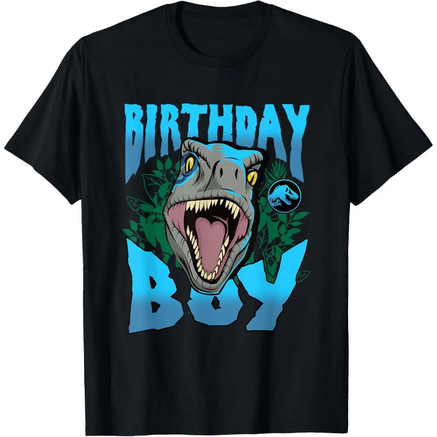 Men's Oversized Combed Cotton Graphic T-Shirt - Dino Shape Jurassic World T-Rex HD Print, Breathable Round Neck Layer Top, Foldable Relaxed Fit Streetwear for Casual Parties