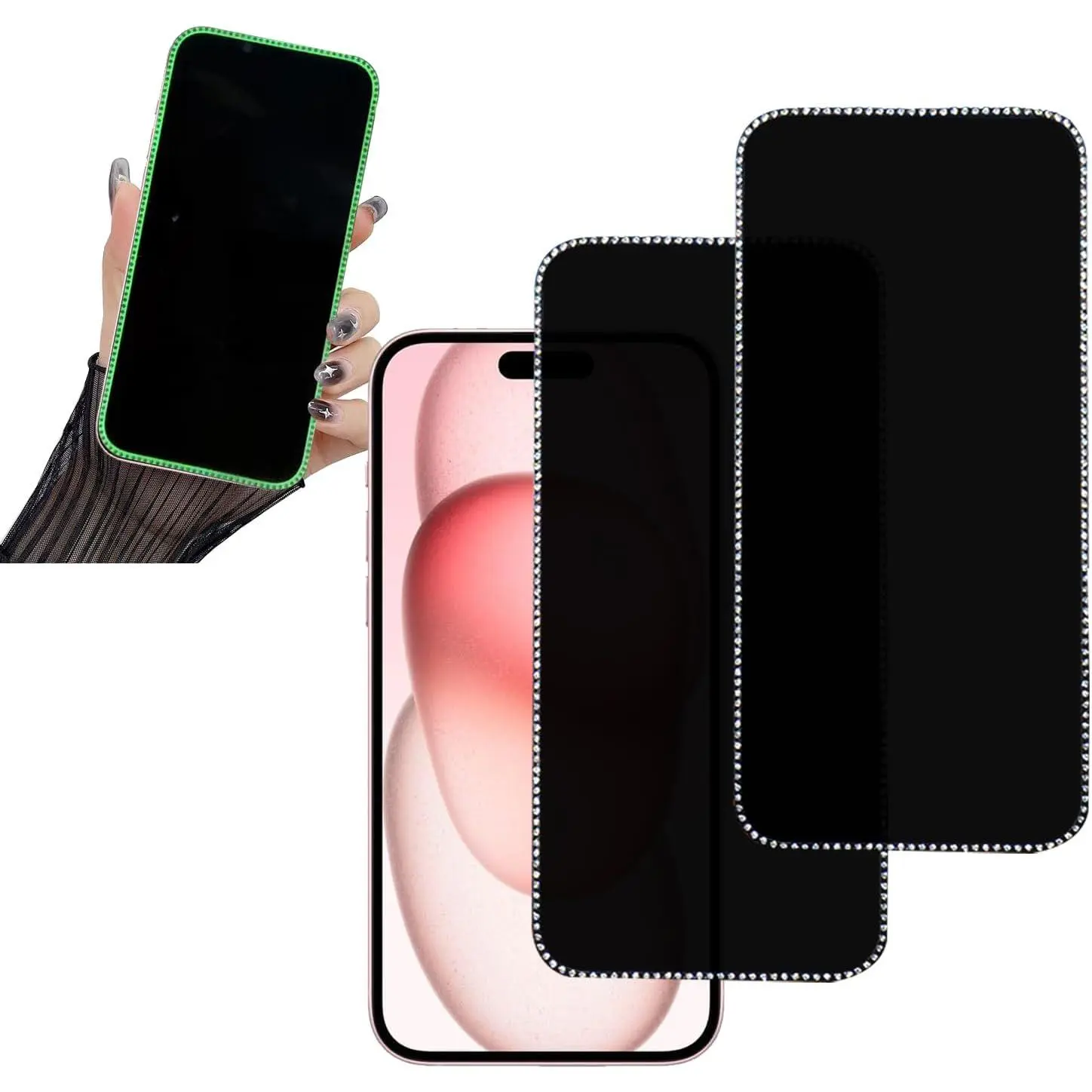 2 count Glitter  Screen Protector Suit for  Air 6.5Inch, Anti-spy  Bling Shiny Shine  Night Sparkling