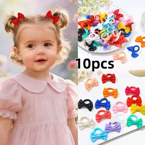 10 Pcs Random Color Sweet Y2K Bow Hair Ties for Girls, Perfect Gift for School, Outdoor, New Year, Birthday, Kids' Festival