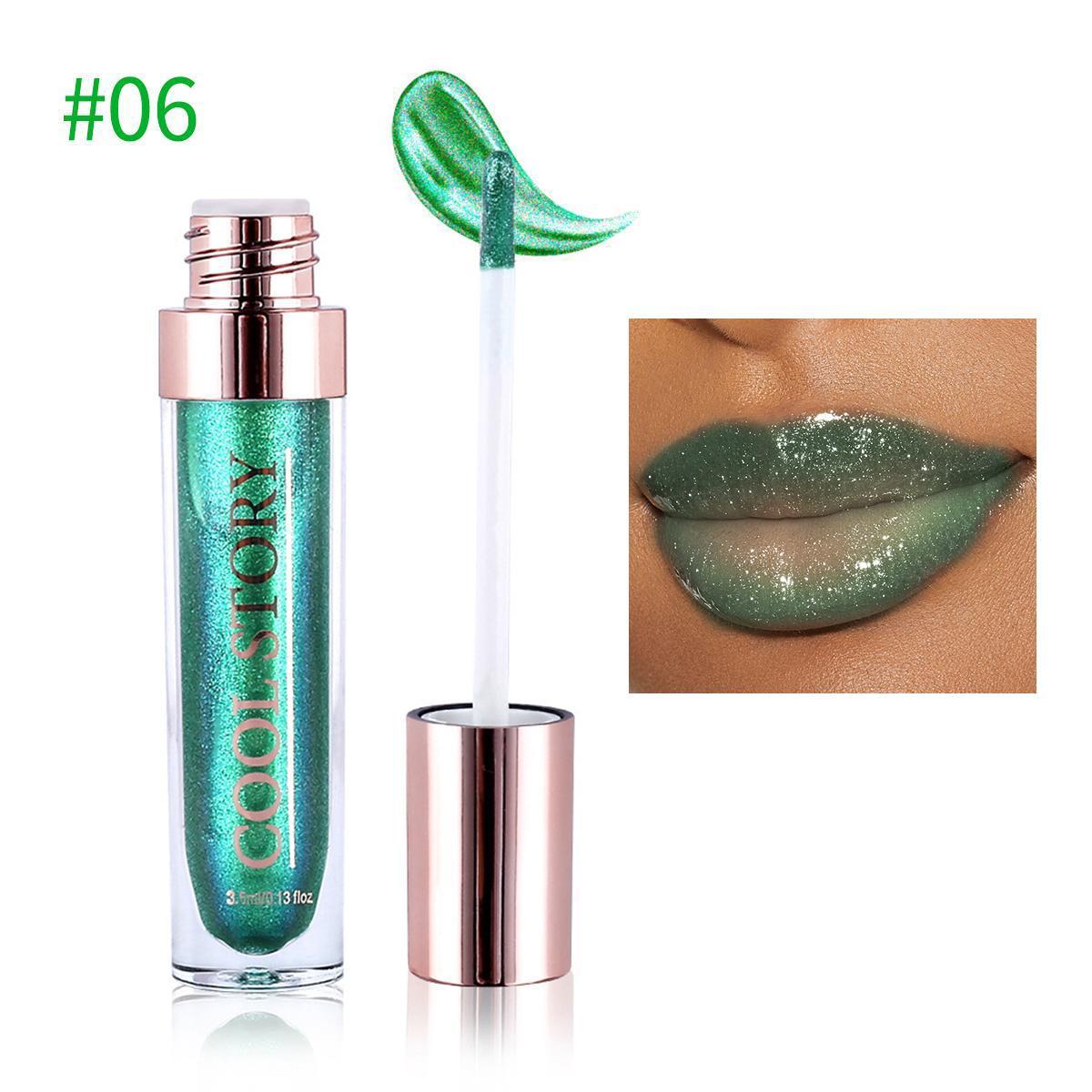 Glitter Lip Gloss, Shimmering Lip Glaze Stick, Long Lasting Tinted Moisturizing Liquid Lip Balm, Glossy Plumping Oil Lipstick for All Occasions Makeup, Girls and Women