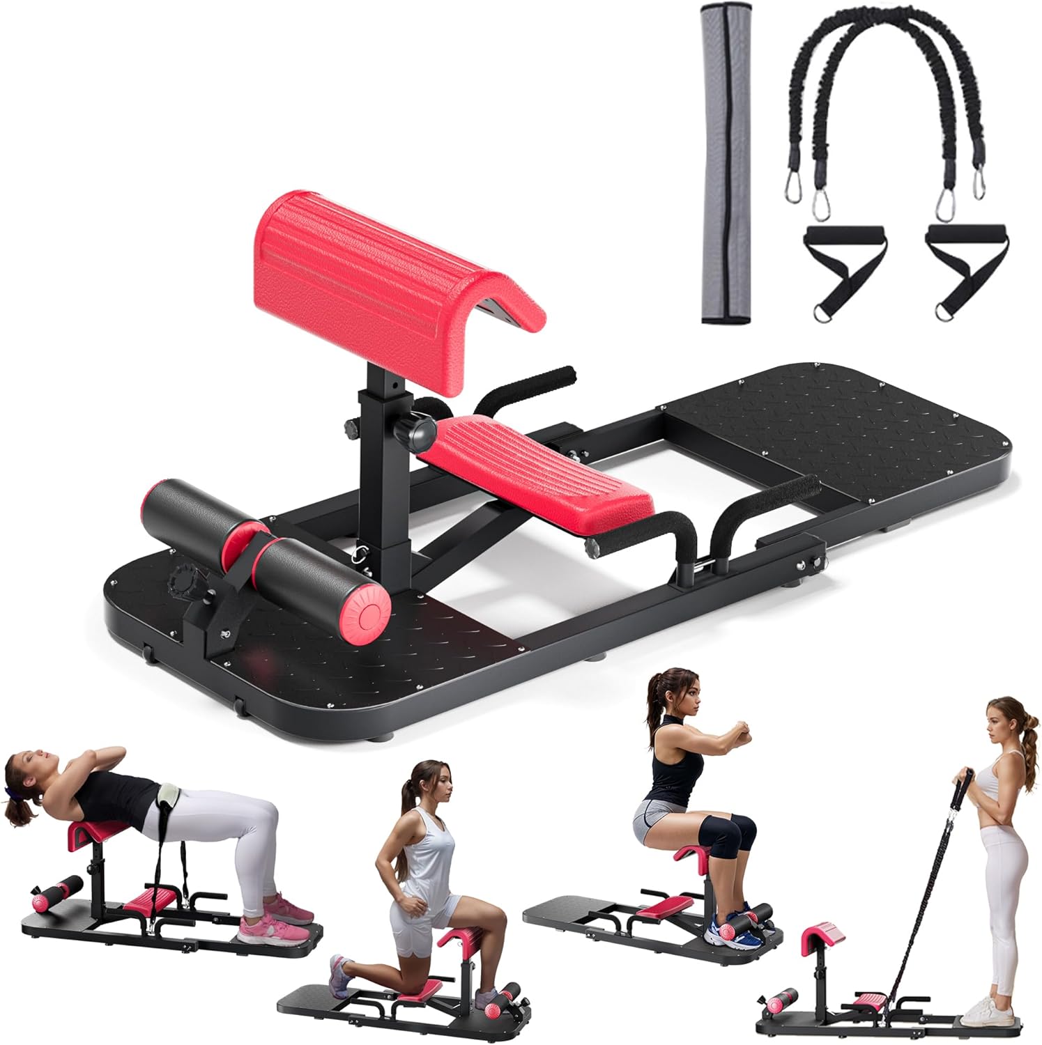 SUNDAY MIRTH Hip Thrust & Squat Machine for Home – Multi-Function Glute Builder, Leg & Core Strengthening Equipment – Adjustable Sissy Squat, Hip Thrusts, Squat Assist Machine for Home Gym