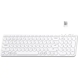 B4 Pro Ultra-Slim 96%  Keyboard, /2.4 GHz/Wired Connection Keyboard with Numpad, Launcher, Up to 300 Hours  Compatible with  Windows Linux -  White