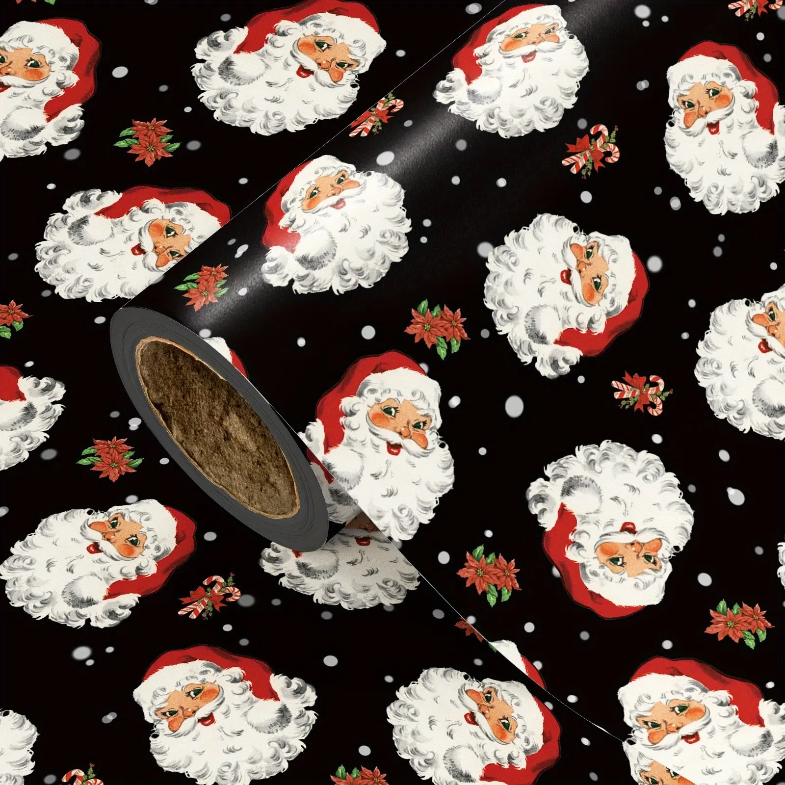 Christmas Wrapping Paper Roll, Background Santa Claus Pattern, Ideal for Parties, Decorations, Gift Wrapping, 43cm X 500cm
