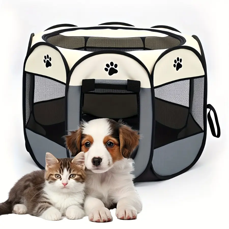 Portable Cat Pen Dog House, Foldable Outdoor Travel Pet Tent, Easy Assembly Dog Cages, Cat Fences for Outdoor Use Enclosure