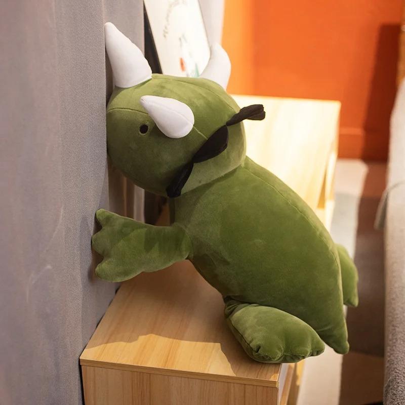 Cute Dinosaur Weighted Plush Toy Cartoon Game Character Pink Green Dinosaur Soft Stuffed Pillow For Kid Christmas Birthday Gift