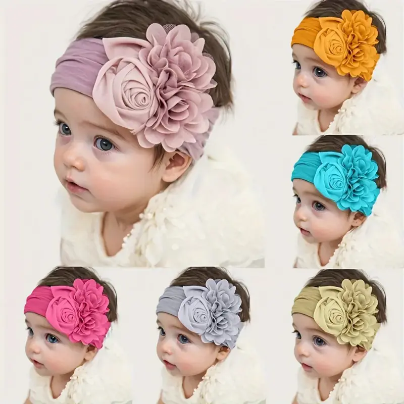 Baby Girl Bow Headband - Soft Fabric Windproof Protective Autumn Hat, Adjustable Newborn Home & Outing Photo Props Kids' Hair Accessory