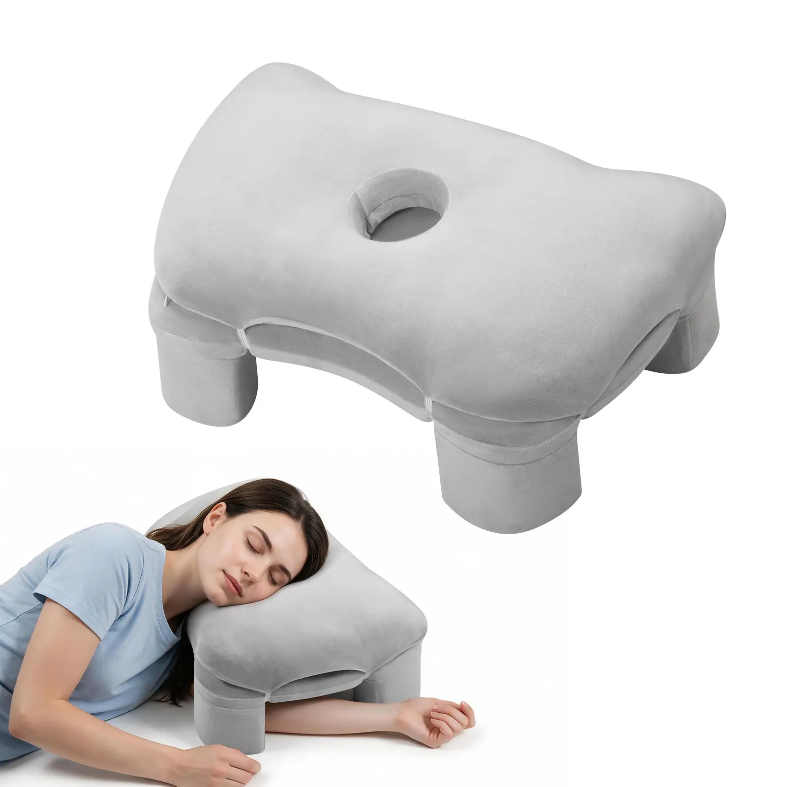 Arm Pillow Multi-Functional Two-In-One Neck Support Pillow, Soft Skin-Friendly Fabric, Plush Mattress Feel, Comfortable and Versatile